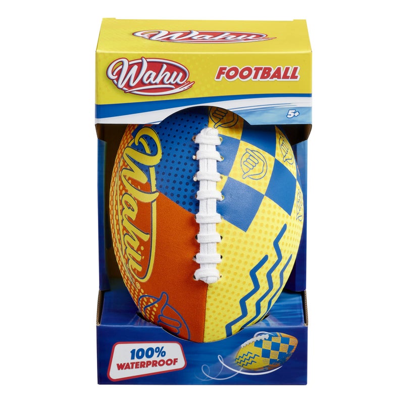 Wahu 100% Waterproof Beach Football with Real Laces for in and Out of Water Play  9"" Outdoor Football for Pool and Beach Games  Orange - Image 1